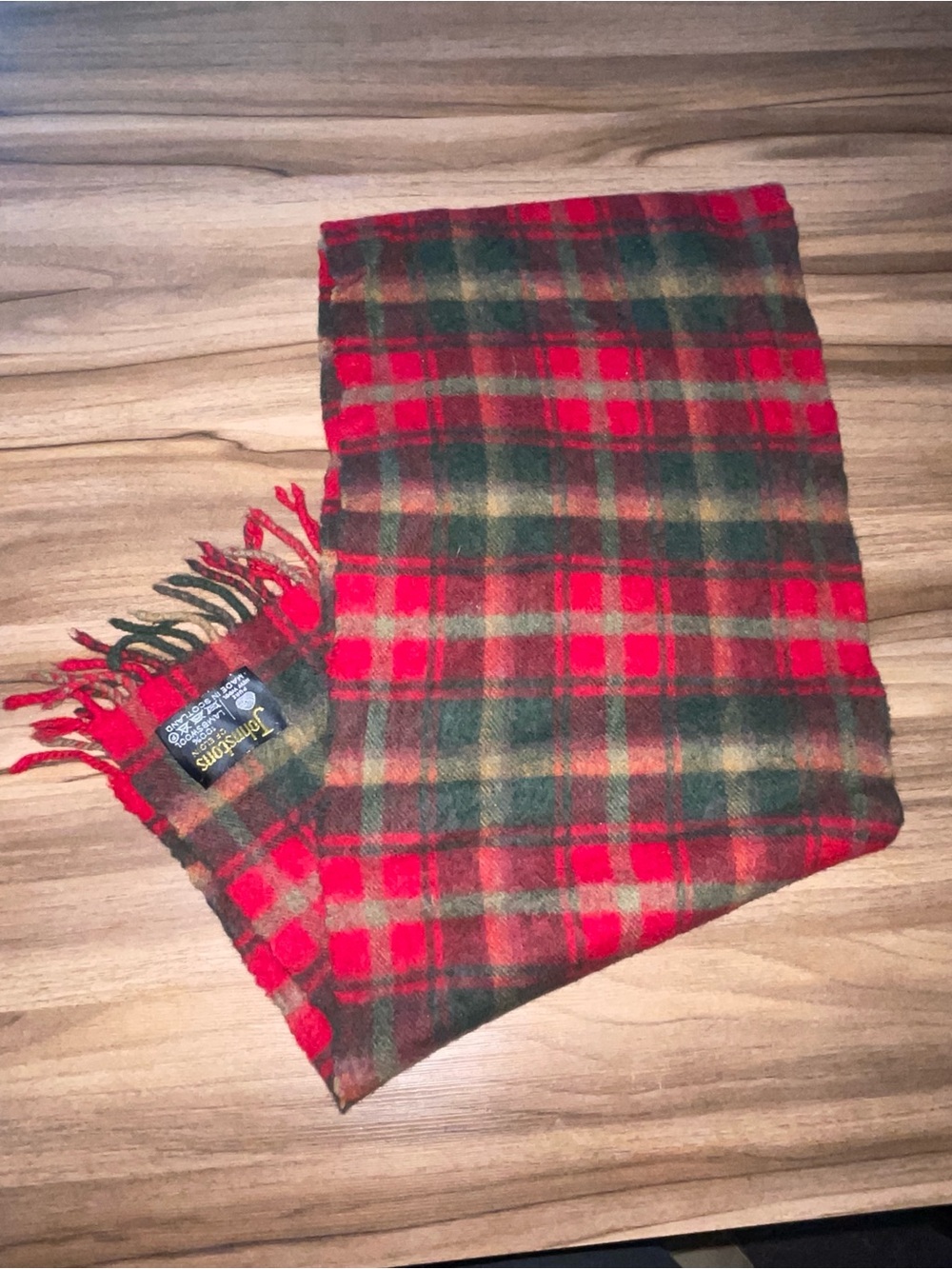 Vintage Johnston of Elgin Lambswool Classic Tartan Neck Scarf